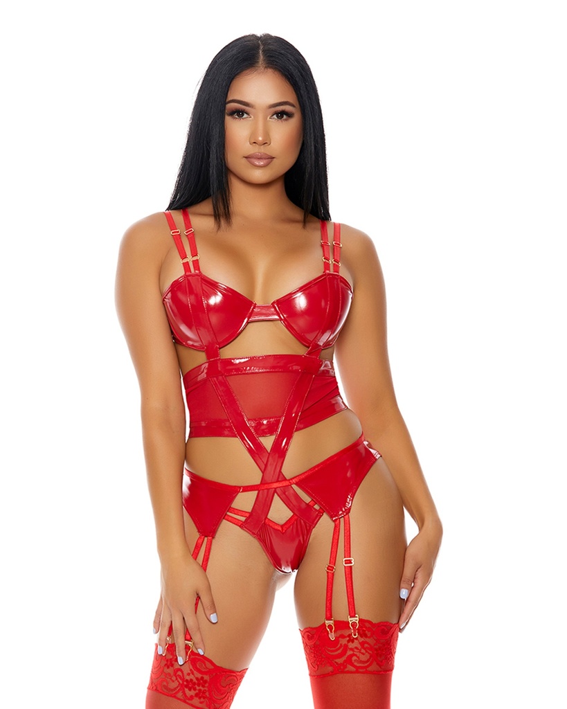 1Pc Gold buckle lingerie teddy: teddy.