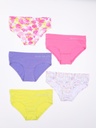 5Pack Panty XOXO CTN Spandex Hipster W/F/O Fabric WB