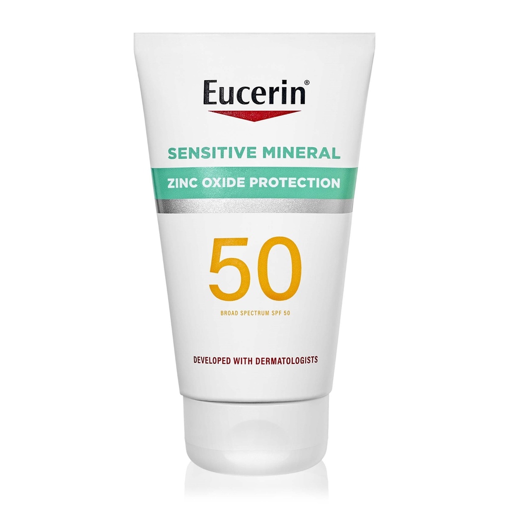 Eucerin Sun Sensitive Mineral Sunscreen Lotion SPF 50 With Zinc Oxide Protection, 4 Fl Oz Tube