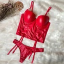 Set liso lenceria sexy color rojo