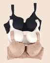 3Pack Plus Bra With Lace Front, Padded Strap