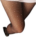 1 pares medias de rejilla con decoración de strass