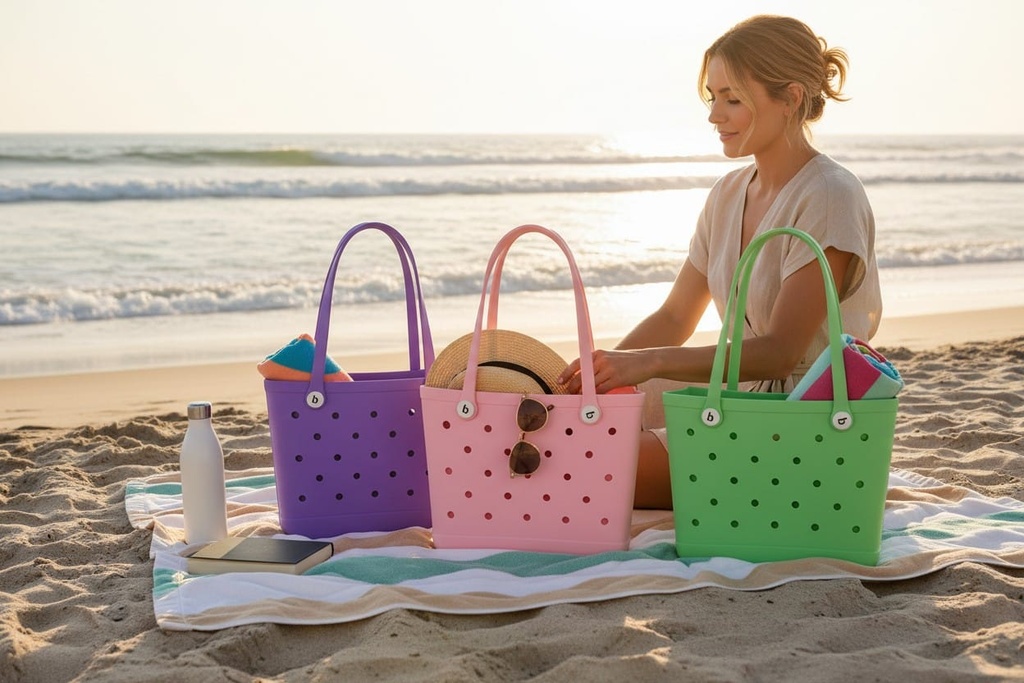 Cartera de Playa Tipo Crocs Mediana