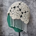 Casquete con hilos de perlas