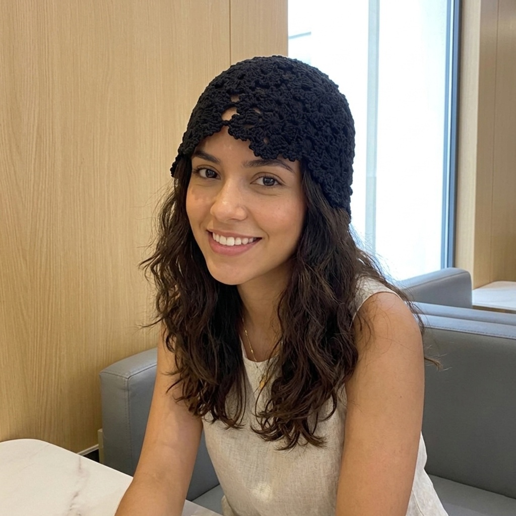 Casquete sin perlas ni flores