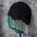 Casquete con hilos de perlas