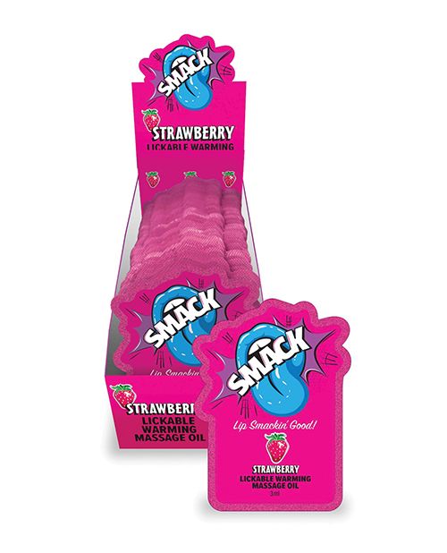 Smack Lickable Warming Massage Oil - Strawberry 3 ml pouch - UNIDAD