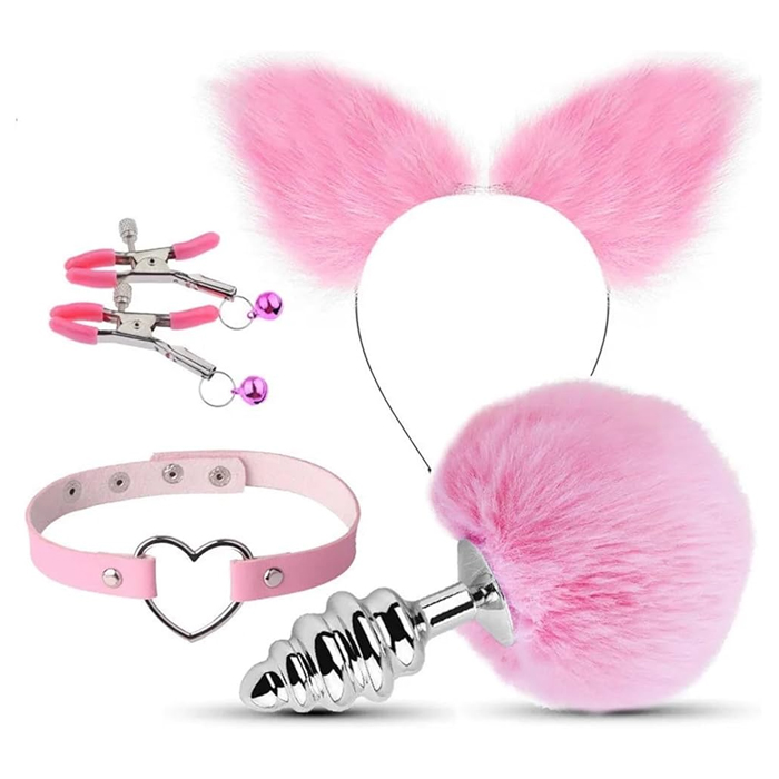 Kit de pinzas, diadema, tapon anal, cuello para cosplay