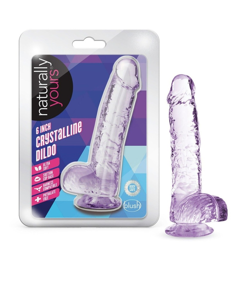 Blush Naturally Yours 6&quot; Crystalline Dildo - Amethyst