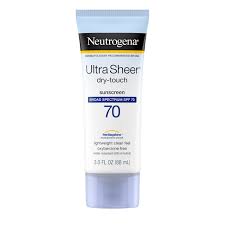 Neutrogena Ultra Sheer Dry-Touch Protector solar a prueba de agua SPF 70, 3 Fl Oz