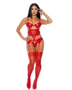 Double the mesh: teddy and garter belt.