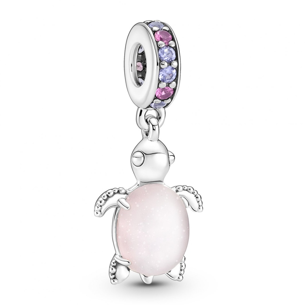 Charm Colgante Tortuga Marina Cristal de Murano Rosa