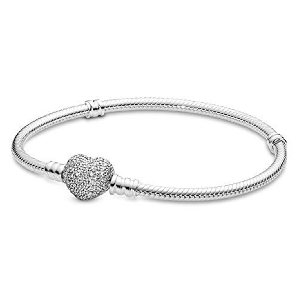 Pulsera con cierre de corazón en pavé