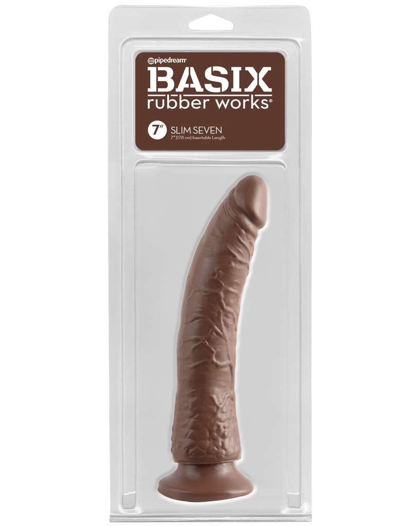 Basix Rubber Works 7" Slim Dong - Brown