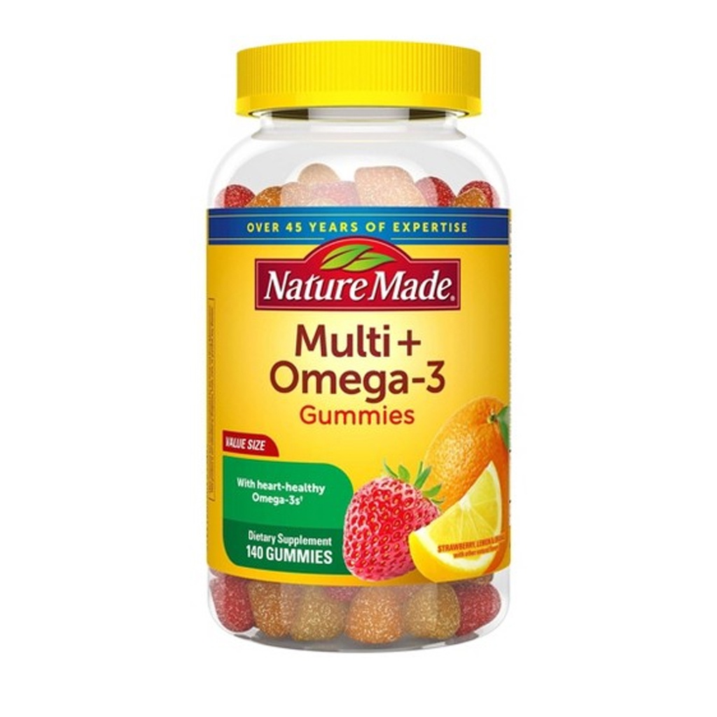 Multivitamin + Omega-3 Gummies Strawberry, Lemon &amp; Orange 140CT