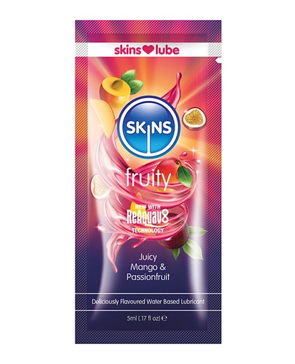 Skins Water Based Lubricant-5 ml Foil Mango &amp; Passionfruit