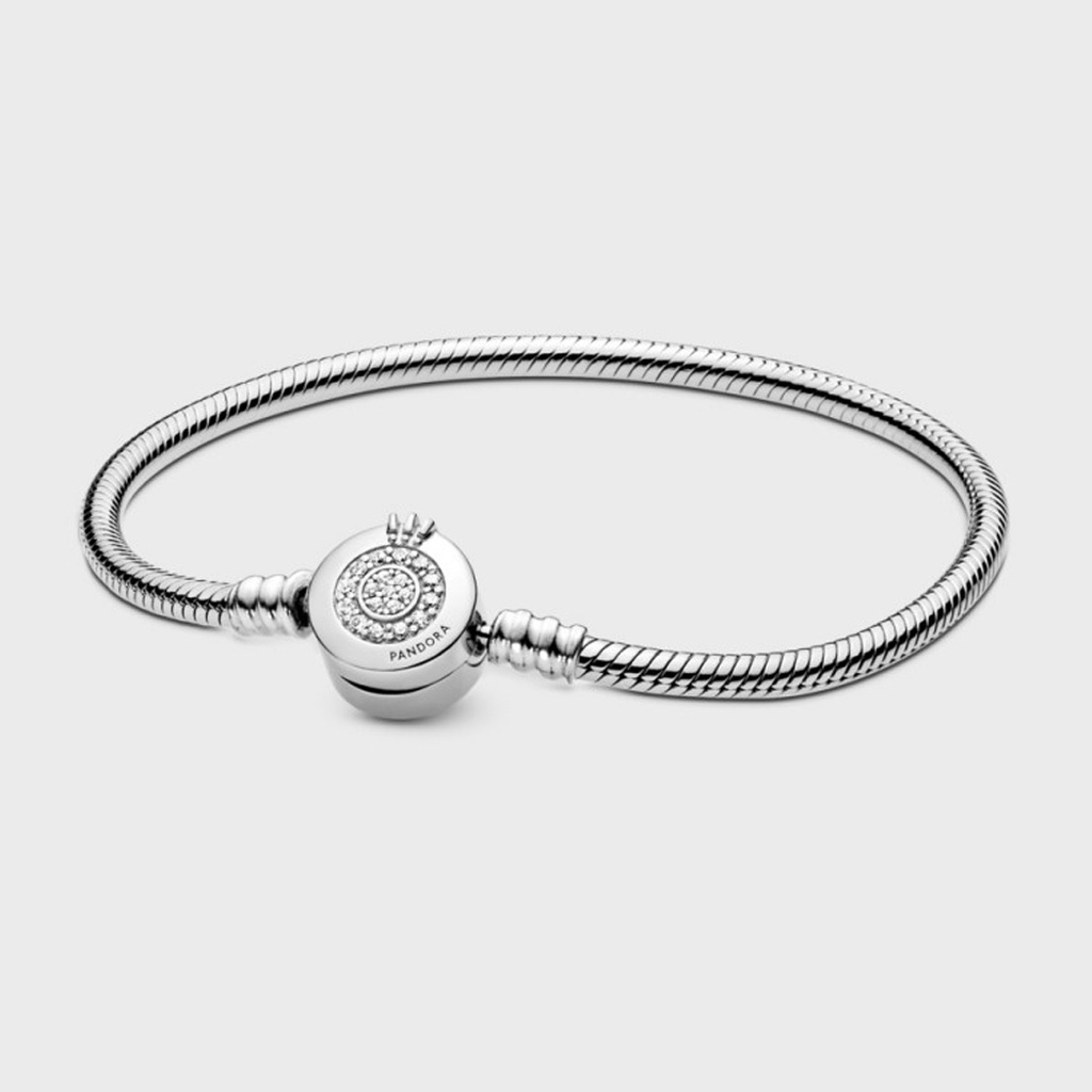Pulsera Cadena de Serpiente Corona Brillante de Pandora Moments