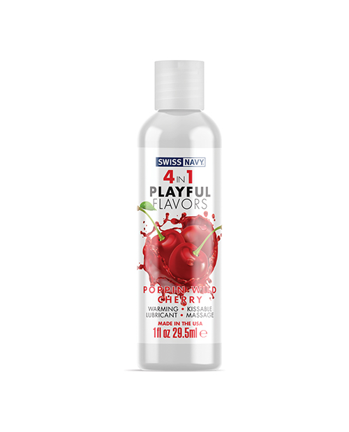 Swiss Navy 4 in 1 Flavors Poppin Wild Cherry - 1 oz