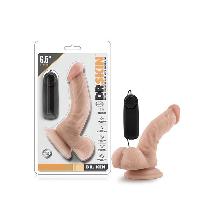 Blush Dr. Skin Dr. Ken 6.5&quot; Cock w/Suction Cup - Vanilla