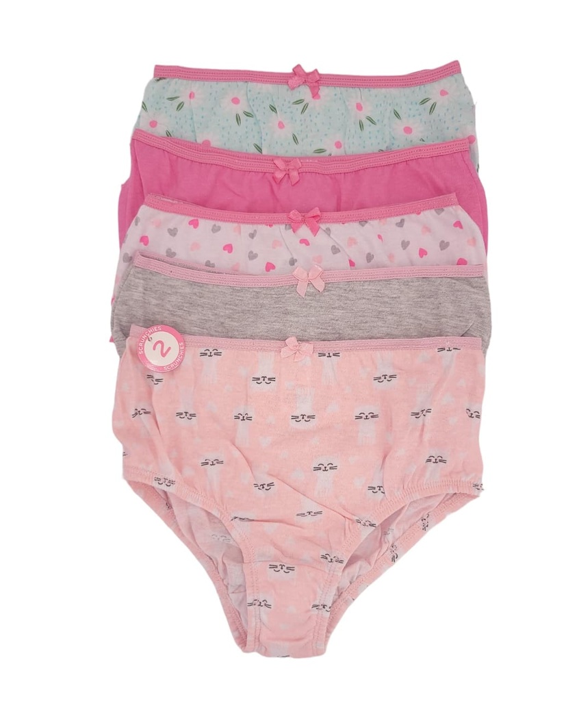 5 Panties de algodÃ³n para niÃ±a