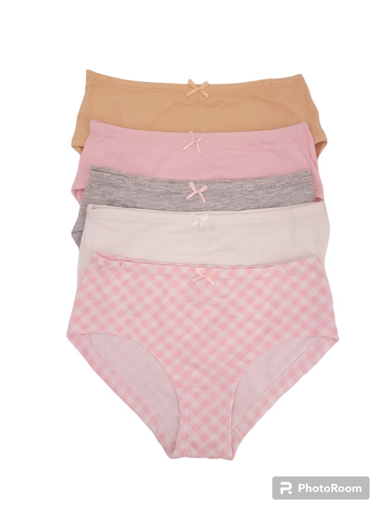 5 Panties de algodÃ³n para niÃ±a
