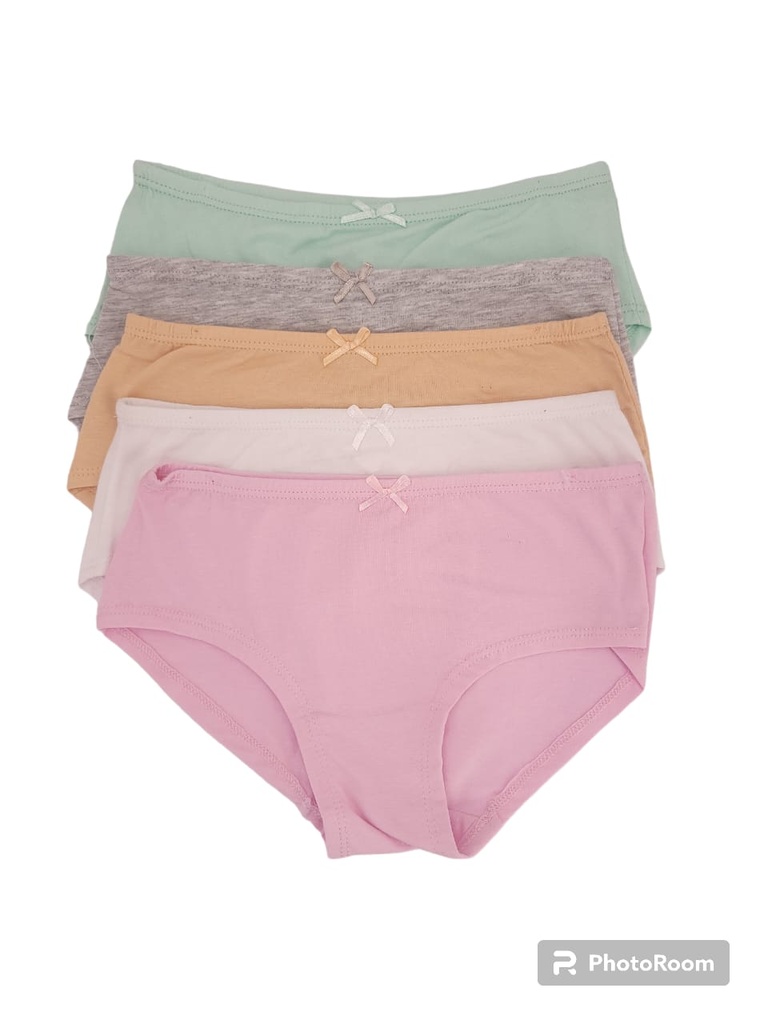 5 Panties de algodÃ³n para niÃ±a