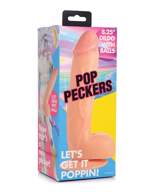 Pop Peckers 8.25&quot; Dildo w/Balls - Light