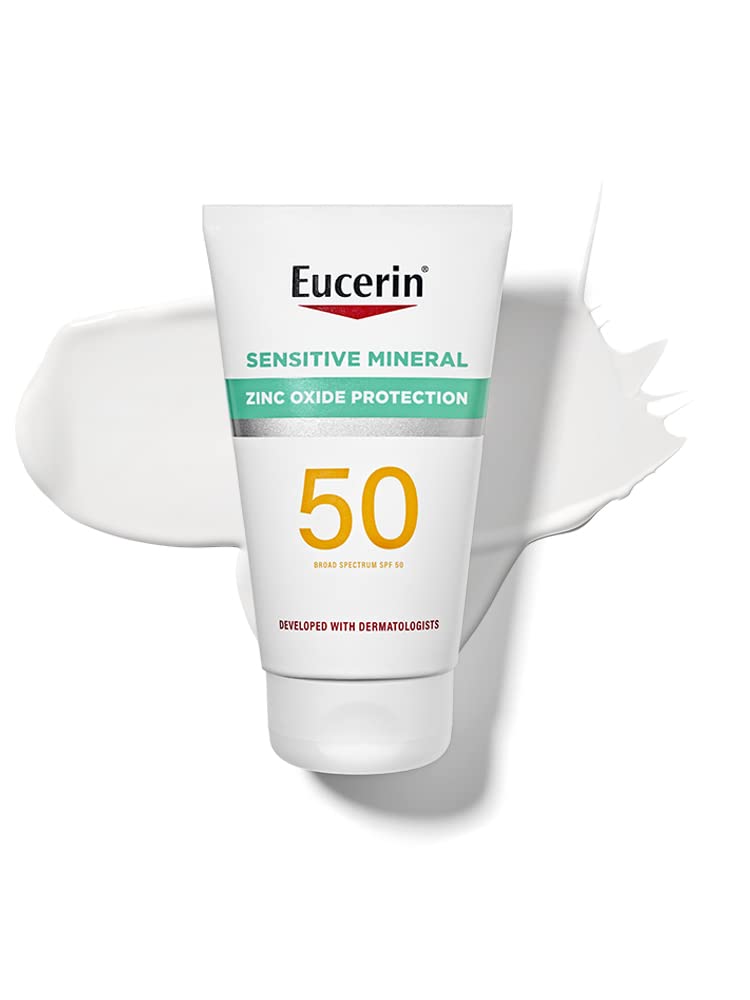 Eucerin Sun Sensitive Mineral Sunscreen Lotion SPF 50 With Zinc Oxide Protection, 4 Fl Oz Tube