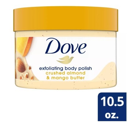 Dove Beauty Crushed Almond &amp; Mango Butter Exfoliating Body Polish Scrub - 10.5 fl oz