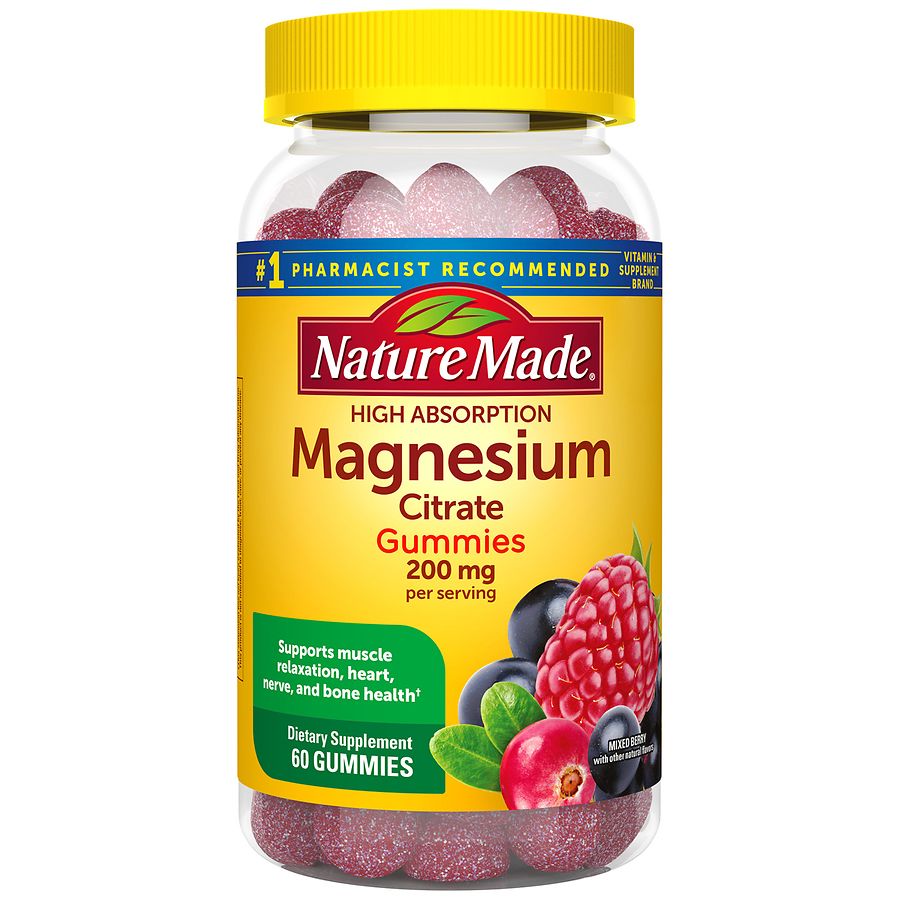 Nature Made Magnesium Citrate 200 mg Gummies Mixed Berry 60ct