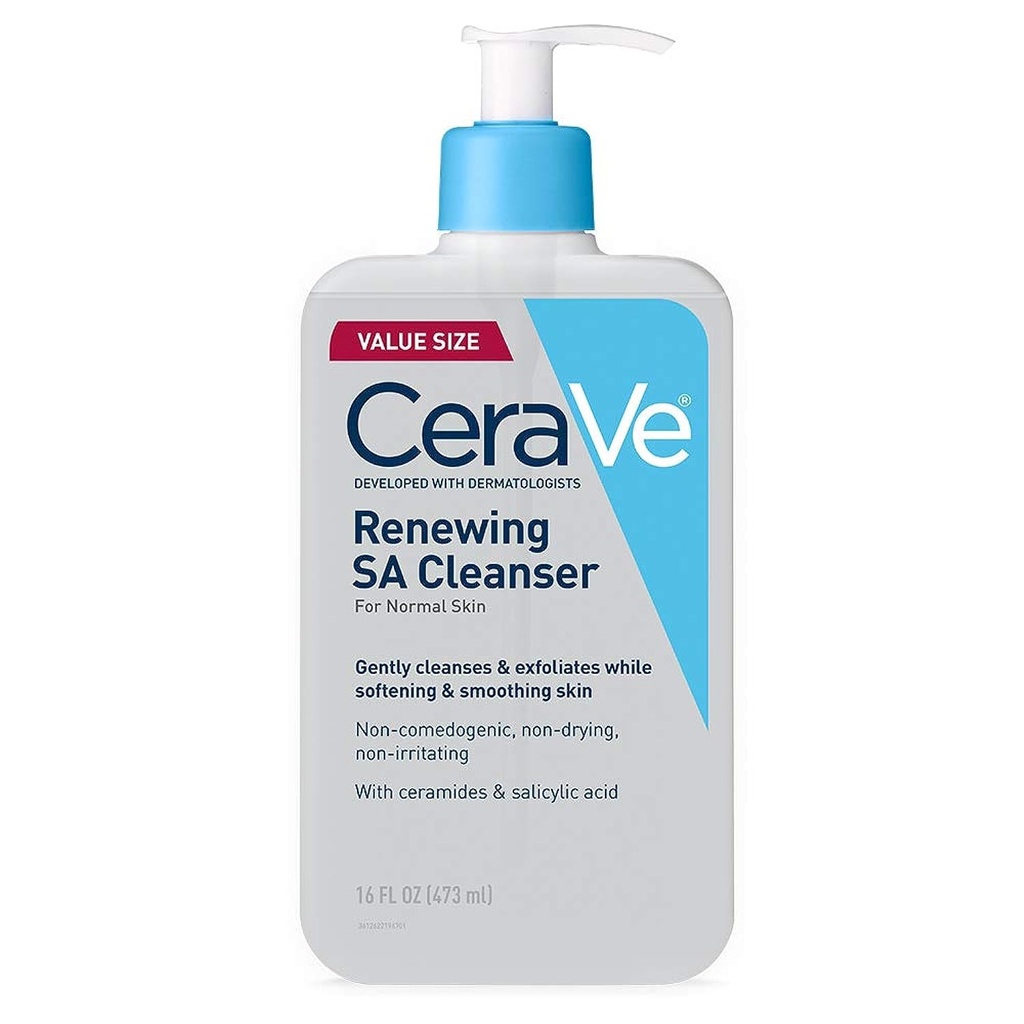 CeraVe SA Cleanser | Salicylic Acid Cleanser with Hyaluronic Acid, Niacinamide &amp; Ceramide, 16 Ounce