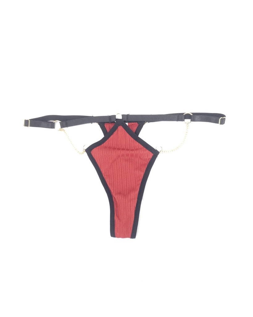 Panty sexy de polyester rojo