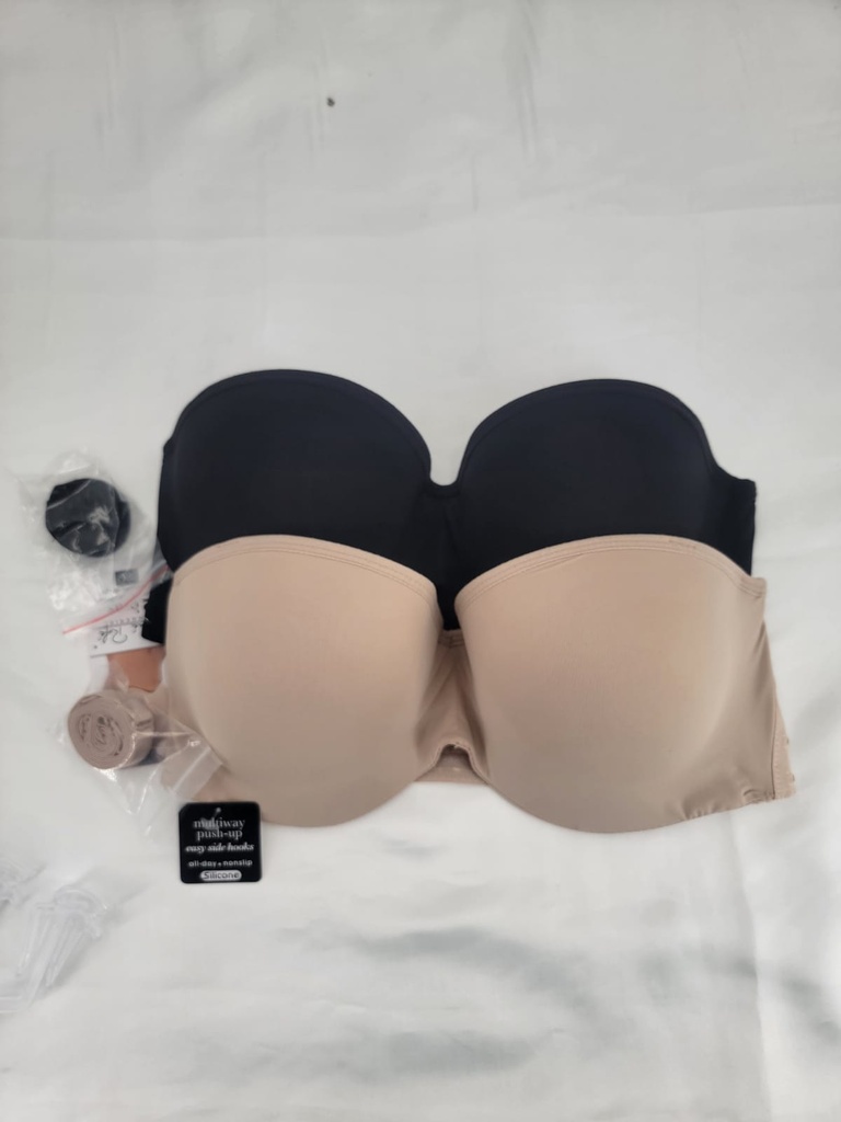 2 Pack bra straples push up con tirantes removibles
