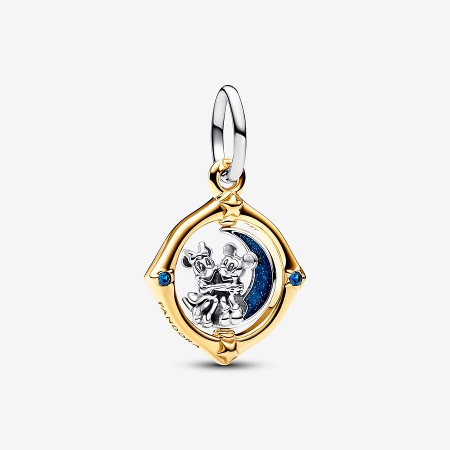 Charm Colgante Luna Giratoria en Dos Tonos Mickey Mouse &amp; Minnie Mouse de Disney