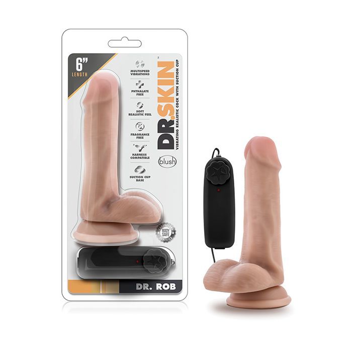 Blush Dr. Skin Dr. Rob 6&quot; Cock w/Suction Cup - Vanilla