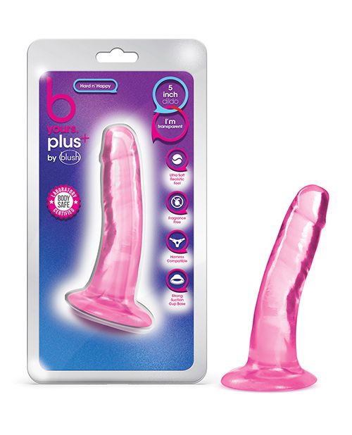 Blush B Yours Plus 5&quot; Hard n' Happy Dildo - Pink