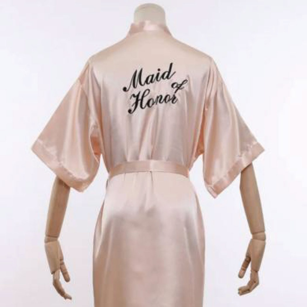 Pijama bata maid of honor color beige