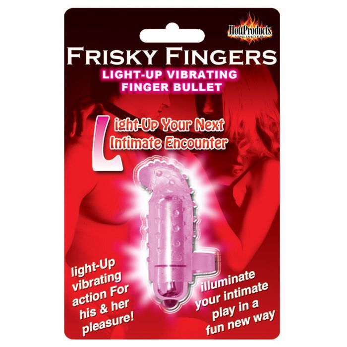 Frisky Finger Light Up Vibrating Finger Bullet - Magenta