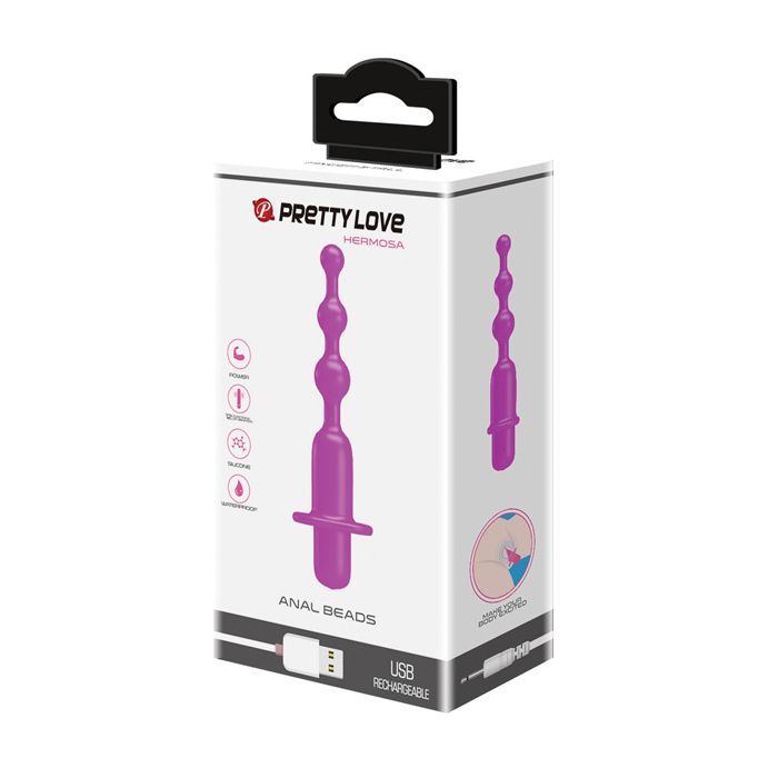 Pretty Love Hermosa Anal Beads Vibrator - 12 Function Fuchsia