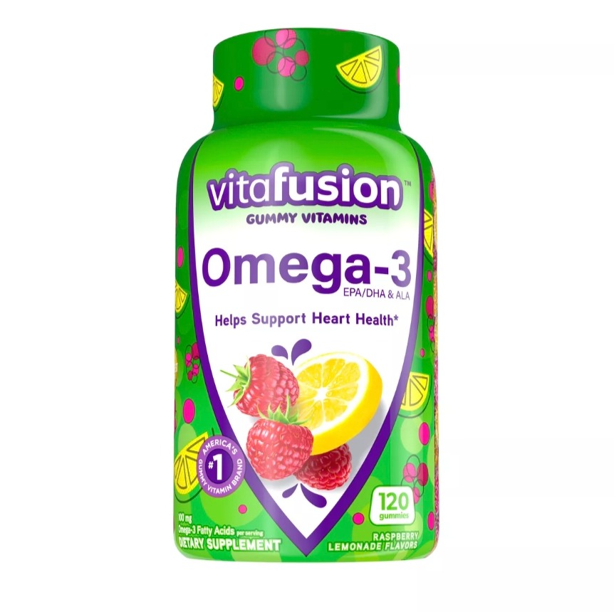 Vitafusion Omega-3 Gummies - Berry &amp; Lemonade - 120ct