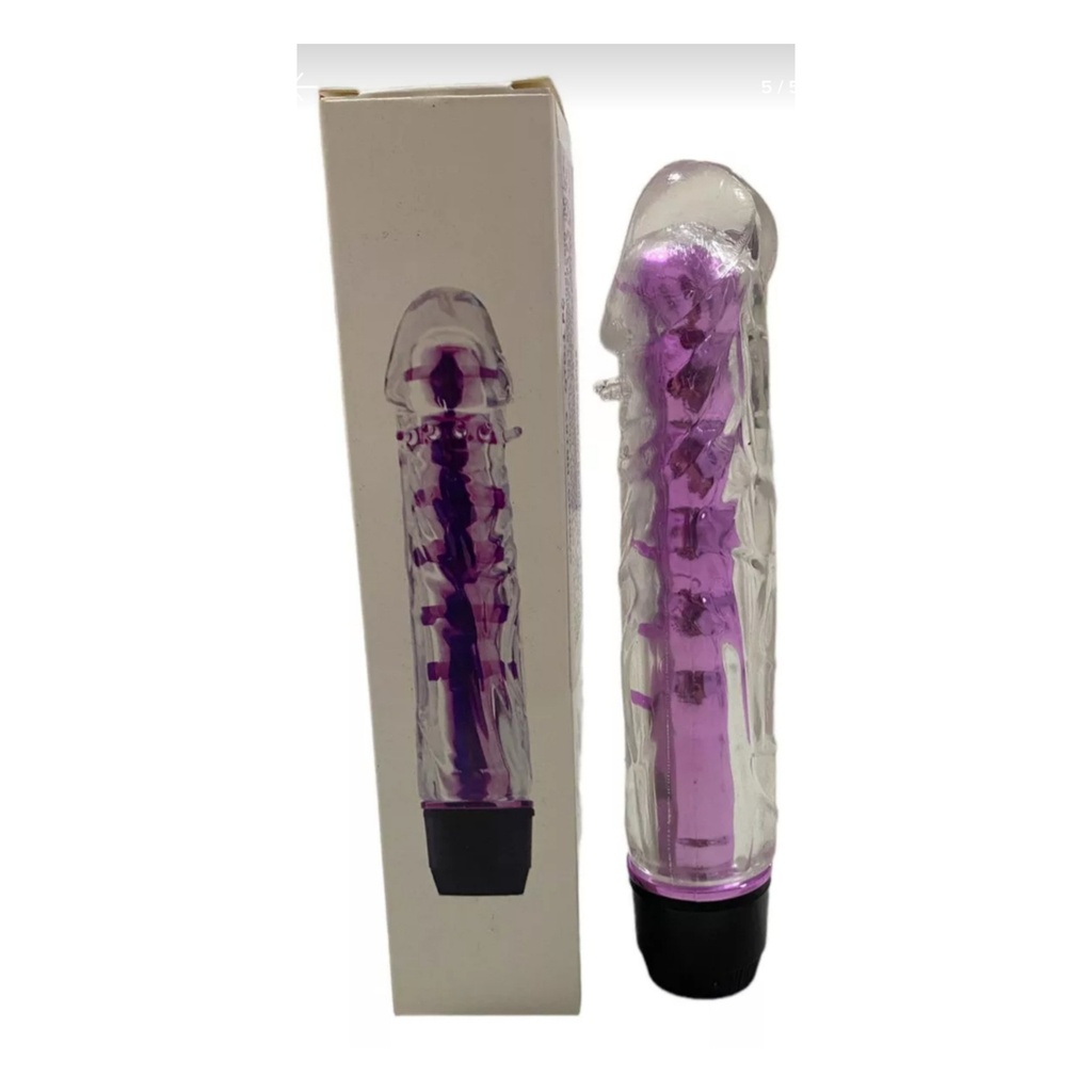 Dildo de gelatina con textura, vibrador vaginal punto G