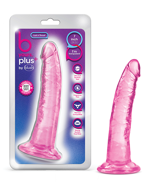 Blush B Yours Plus 7.5&quot; Lust n' Thrust Dildo - Pink