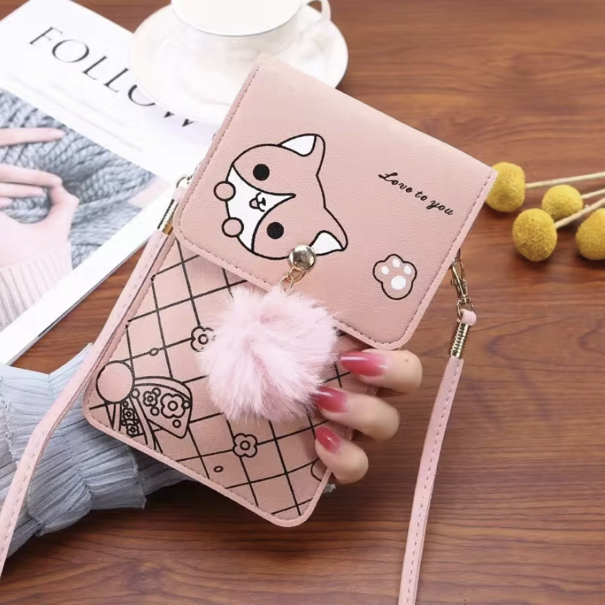 Bolso multifuncional táctil, cartera con bolsillo para teléfono móvil, bolso de hombro cruzado para chica