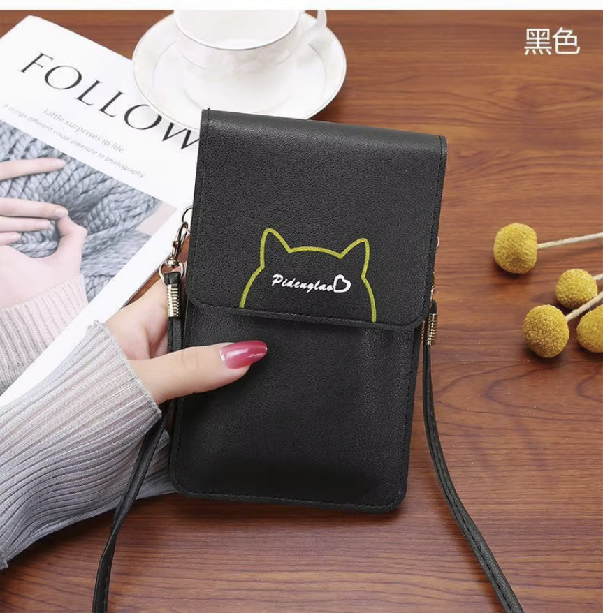 Bolso de cuero PU de gran capacidad para teléfono con pantalla táctil, bolso cruzado antirrobo, bolso de viaje para teléfono inteligente, accesorios para niñas
