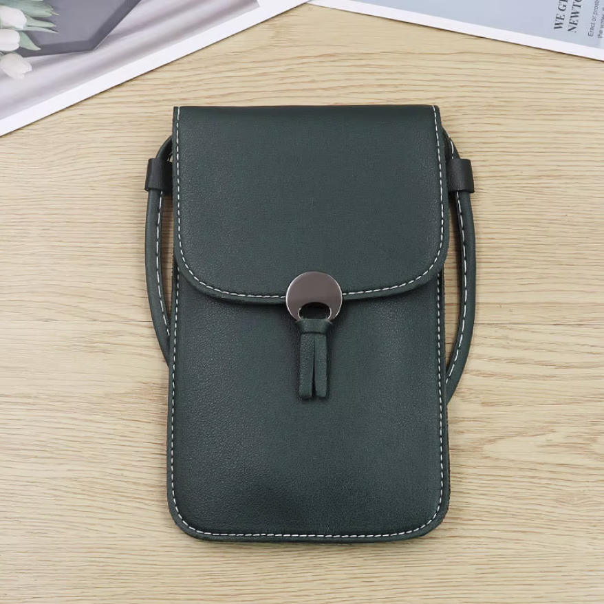 Bolso Retro Simple transparente para teléfono móvil con pantalla táctil, bolsos de mensajero con cadena de PU para mujer, Bolso pequeño con solapa, Mini bolso de hombro