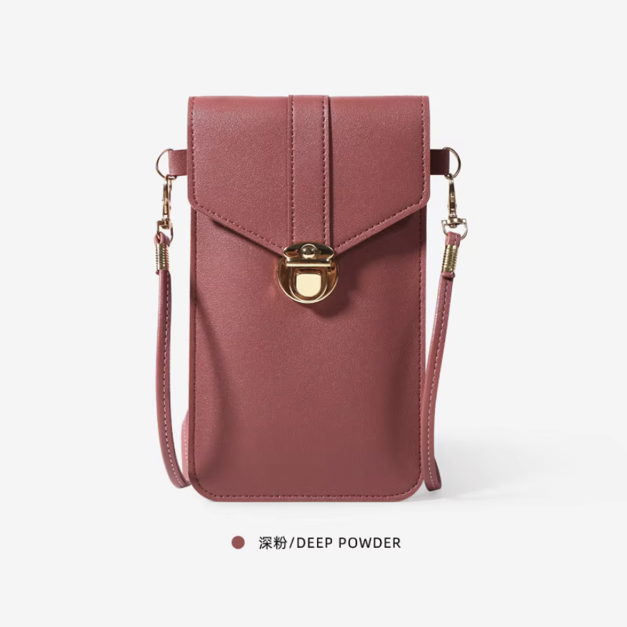 Mini bolso de PU de moda, bolso cruzado para teléfono móvil, billetera móvil con pantalla táctil para niñas y mujeres, bolso de hombro