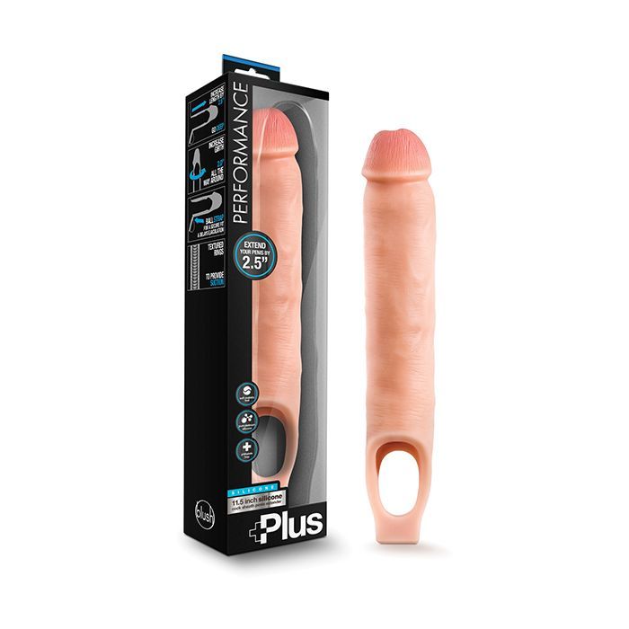 Blush Performance Plus 11.5&quot; Silicone Cock Sheath Penis Extender - Flesh