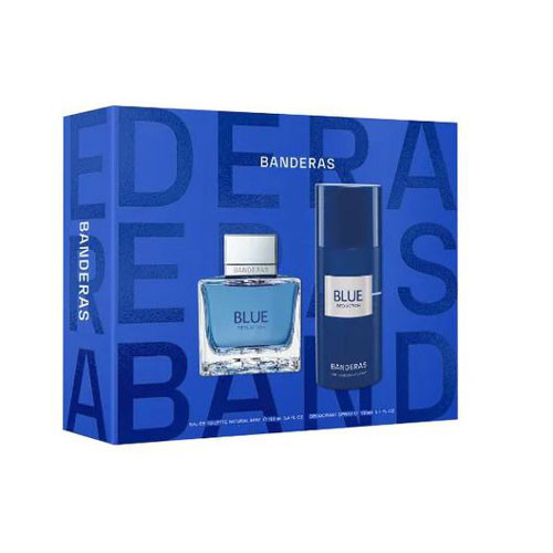 SET ANTONIO BANDERAS BLUE SEDUCTION MEN ( 2 PC )3.4 OZ  EDT / 5.1 OZ  DEO SP