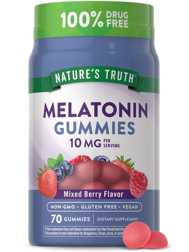 Nature's Truth Melatonin 10mg Vegan Gummies - 70ct