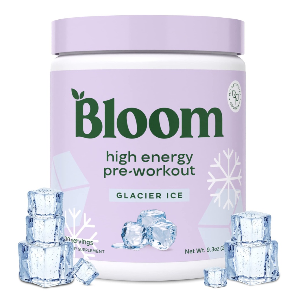 Bloom Nutrition High EnergyPre Workout Powder (Glacier Ice)